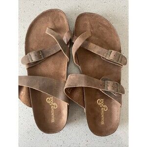 Mountain Sole Ladies Leather Sandal, Brown Size  11